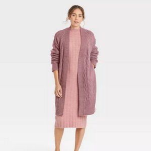Women's Cable Knit Open-Front Cardigan - Target, A New Day - Size L